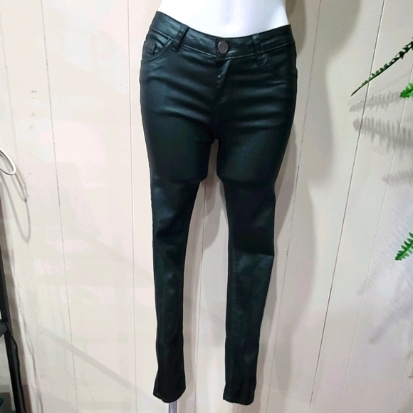 GB Skinny Jeans Coated Green Slimming Women's Sz M - Picture 3 of 14